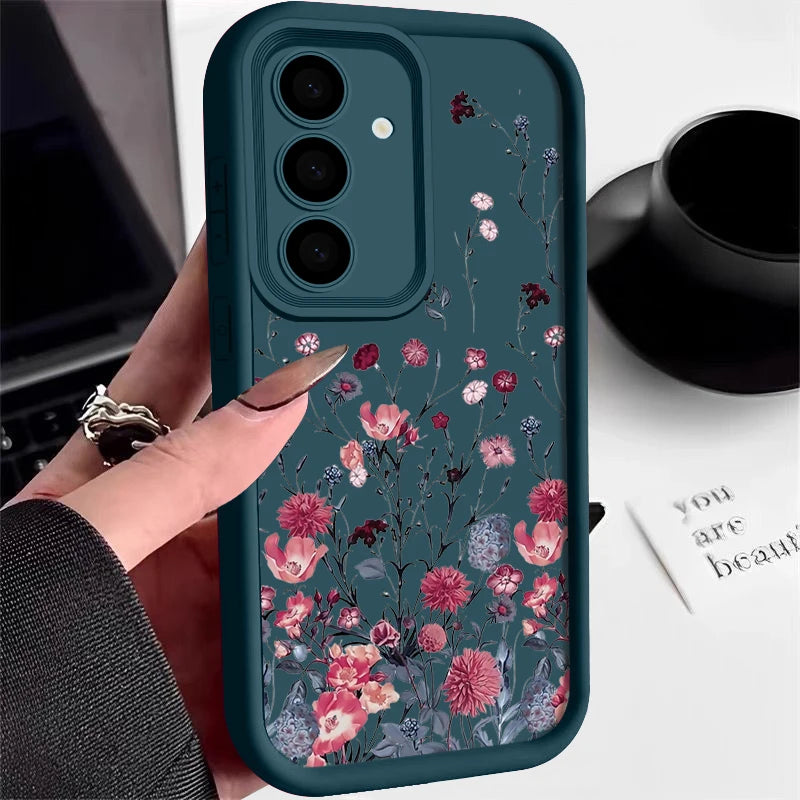 Elegant red floral case for Samsung Galaxy & A series