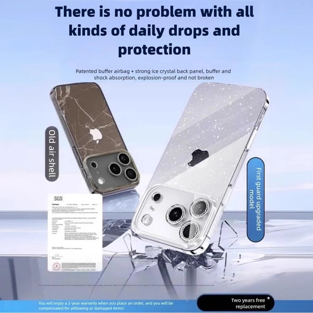 Glitzernde transparente Hülle für iPhone 17 Pro Max