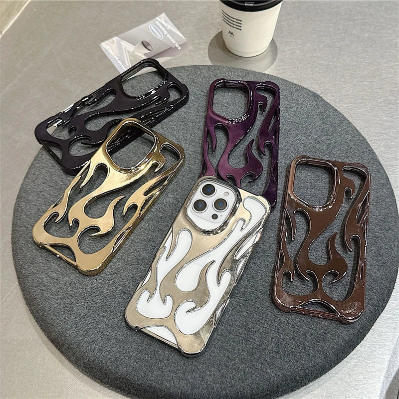 Luxury 3D Flame Case for iPhone 17, Silicone