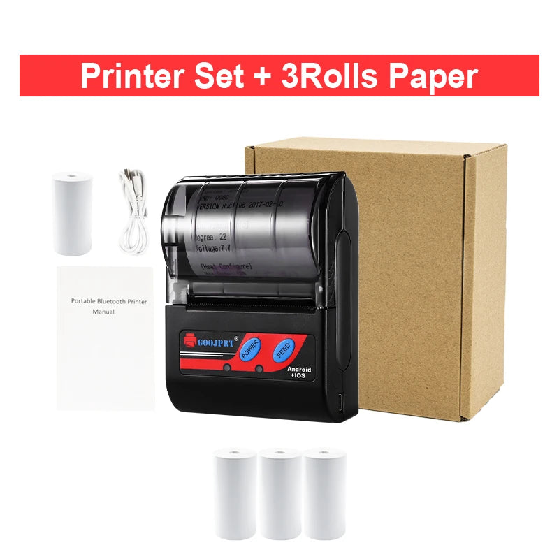 Mobiler Thermodrucker 58mm Bluetooth für Belege