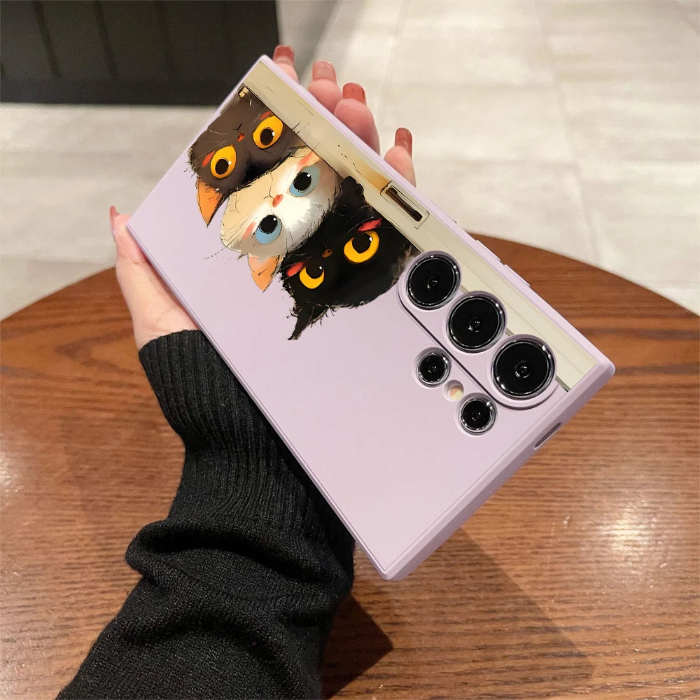 Cute cat case for Samsung Galaxy models