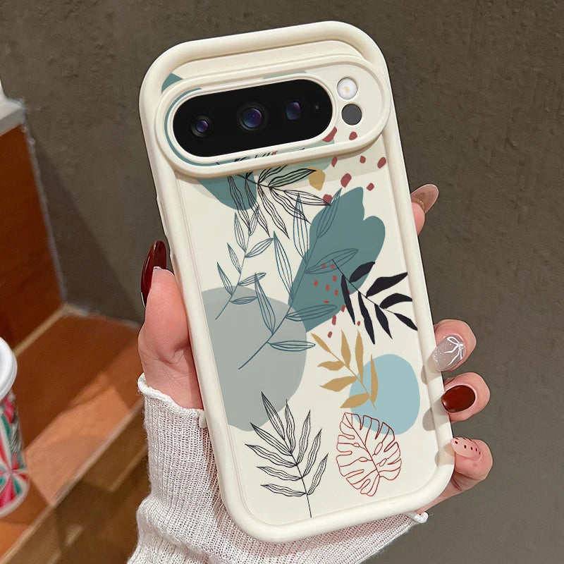 Blumen Silikonhülle für Google Pixel 9 Pro, Stoßfest