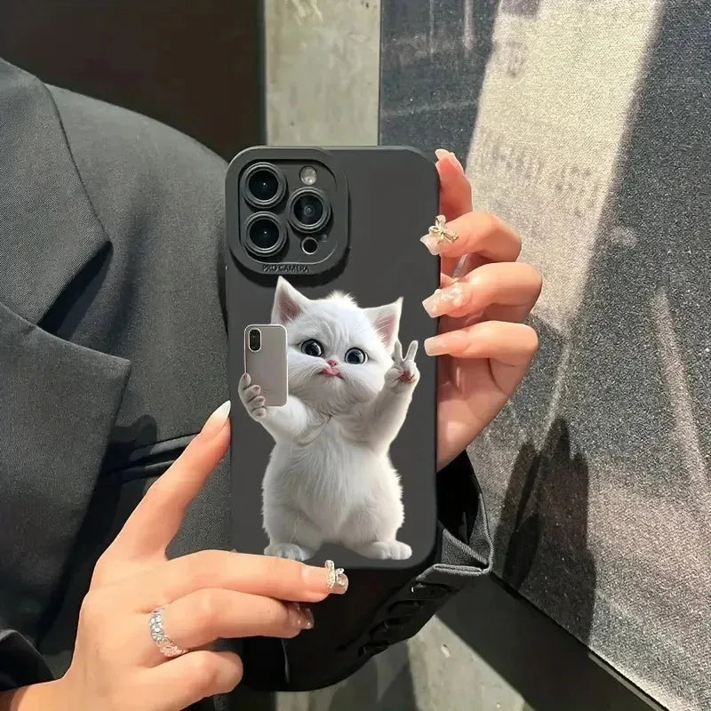 Süße Katzen Silikon Handyhülle iPhone Stoßfest Softcover
