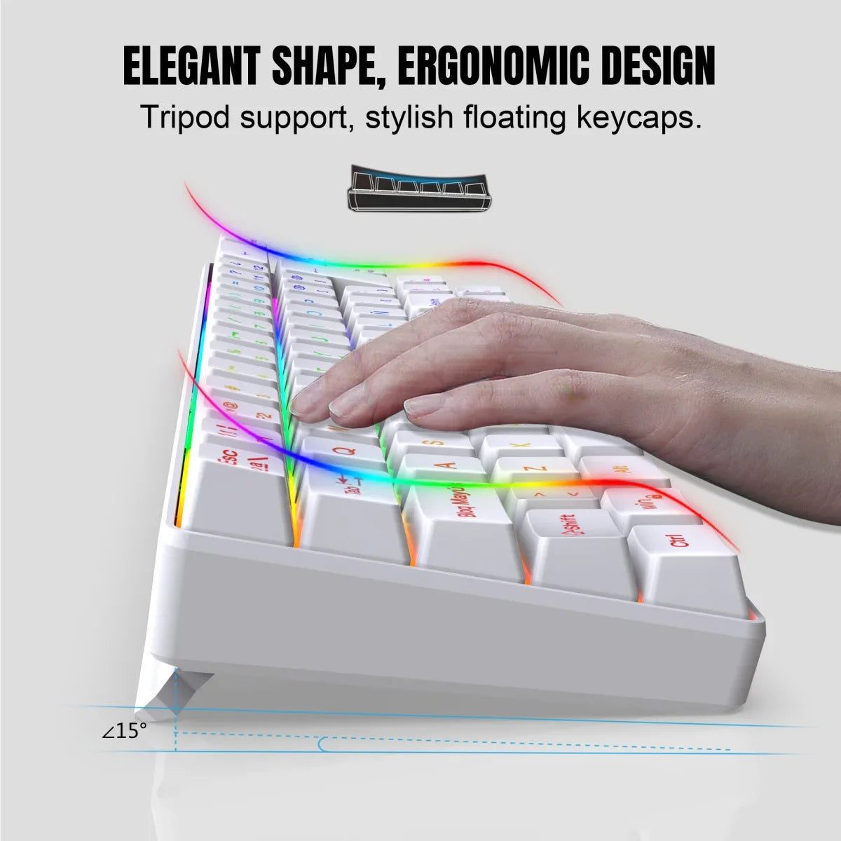 RGB 69-Tasten Russische Gaming Tastatur