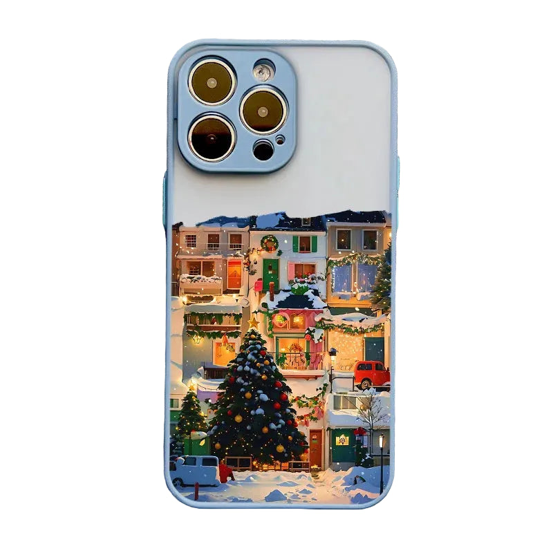 Cartoon Weihnachts-Handyhülle für iPhone 17 & 16 – Stoßfest & Matt