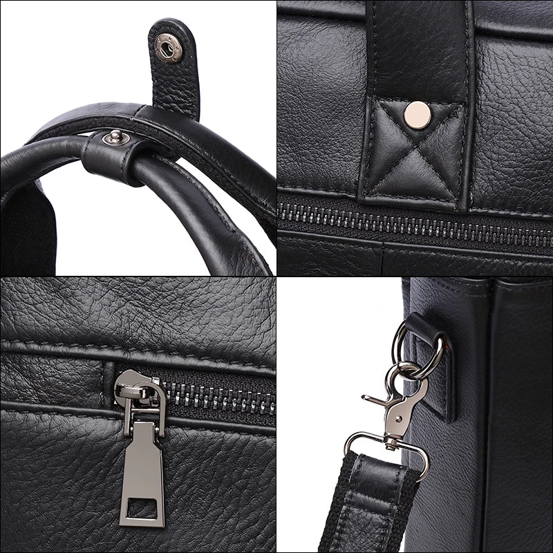 SCHLATUM Leder Business Aktentasche 16 Zoll