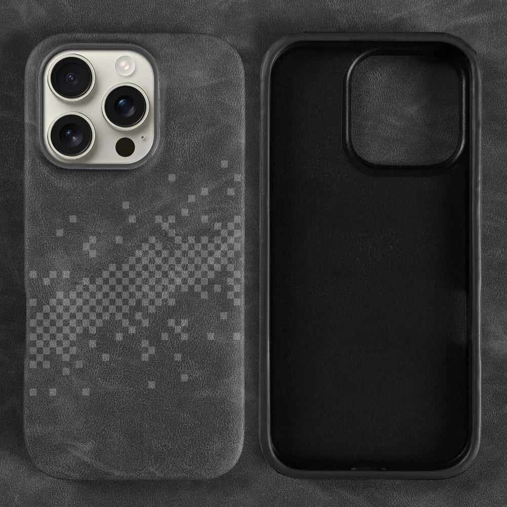 Luxury Leather Case for iPhone 17-15 Pro Max, Shockproof