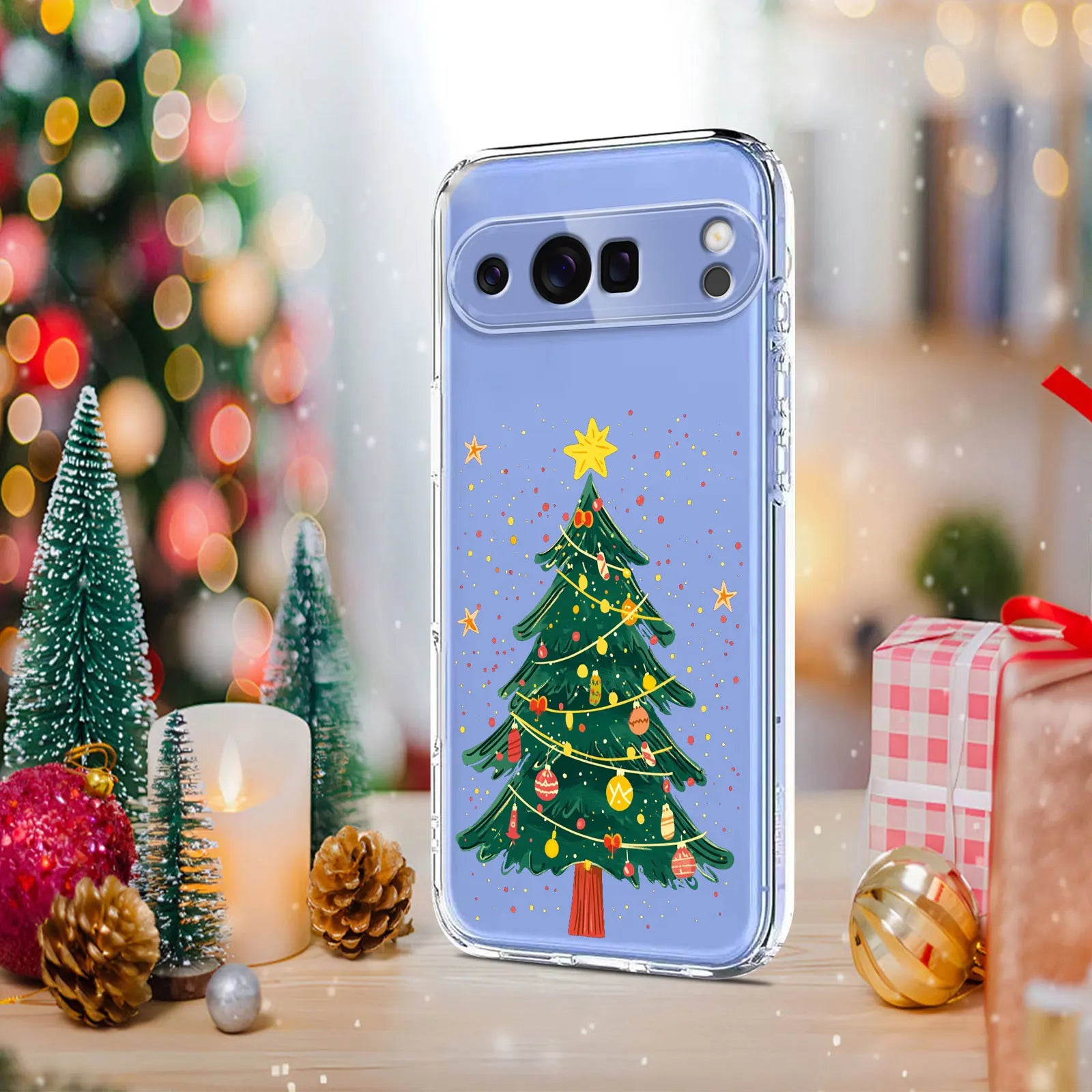 Weihnachtshülle mit Rentier und Schneemann für Google Pixel 10 9 8