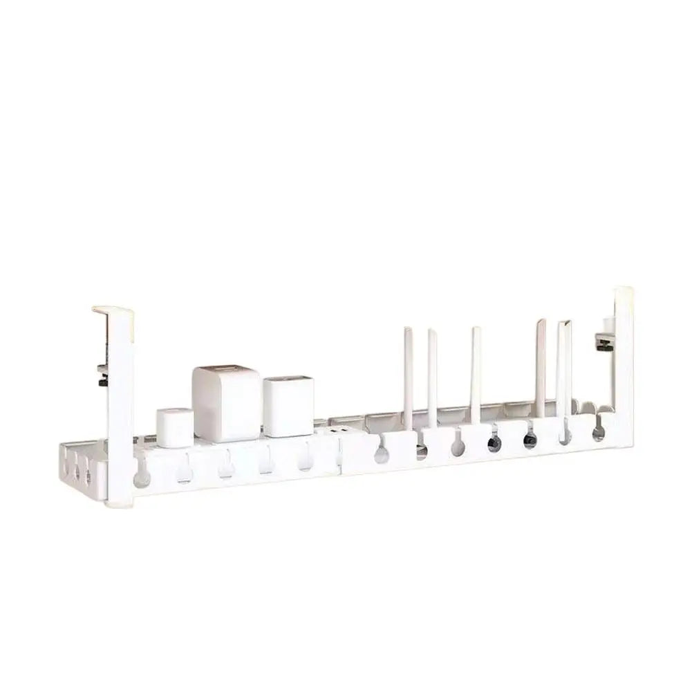 Extendable cable management tray under desk