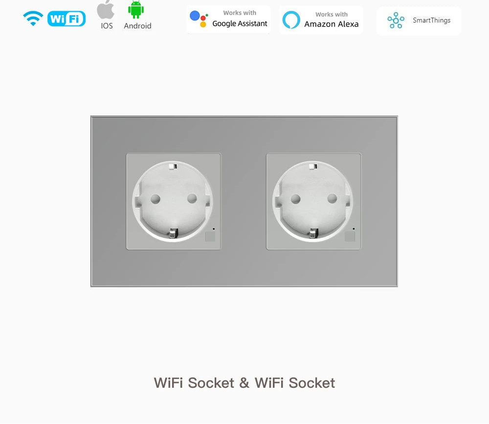 Smart WiFi socket EU USB Type-C Timer Alexa