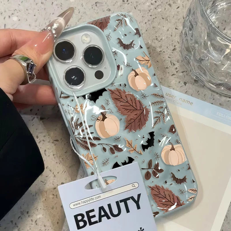 Herbst Kürbis Fledermaus Hülle für iPhone 17