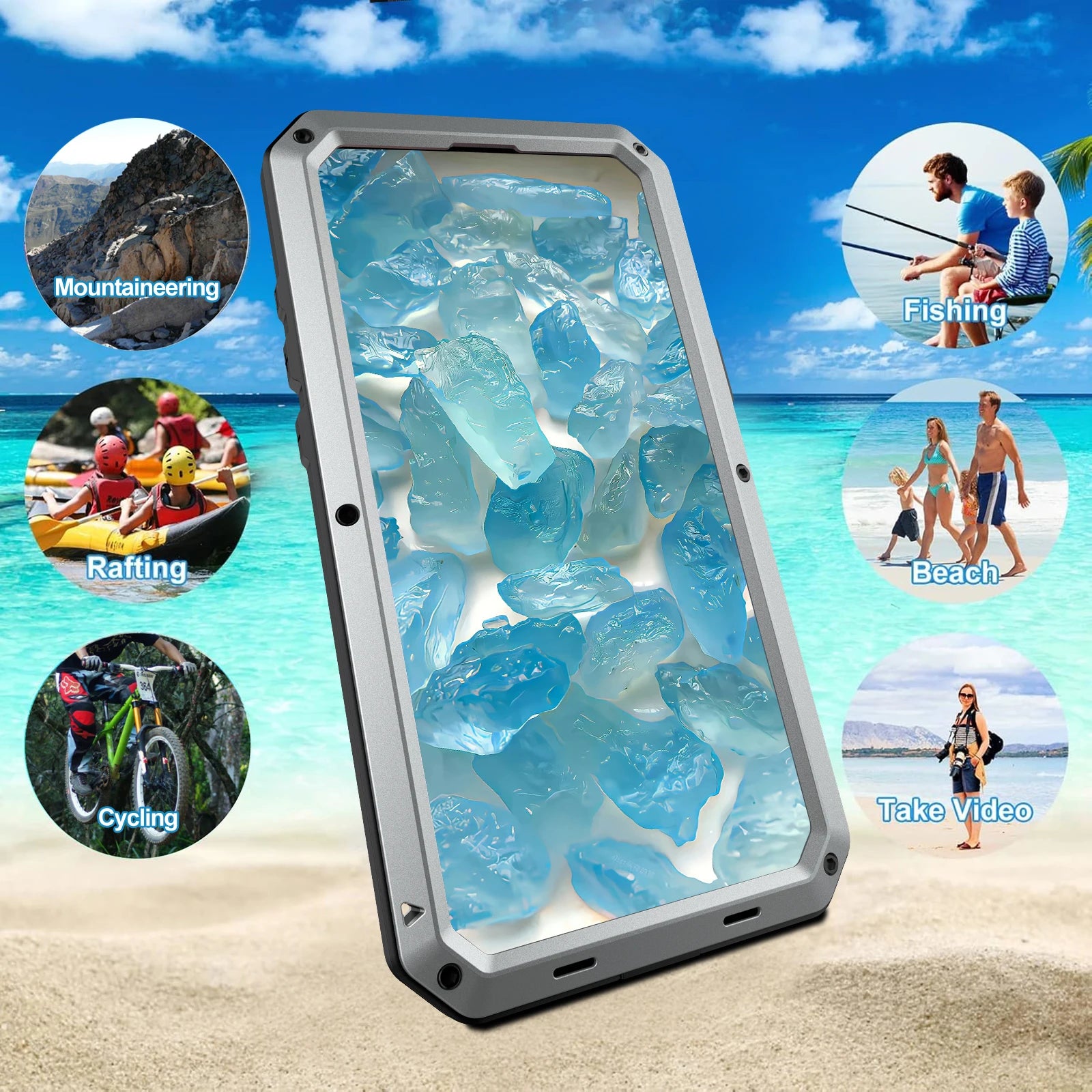 Stoßfeste Metall-Glas Hülle für iPhone 17