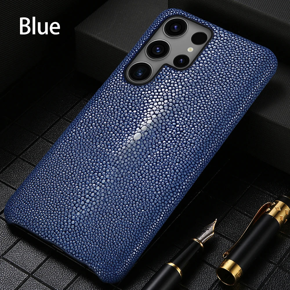 Echte Rochenleder Hülle für Samsung S25 Luxus