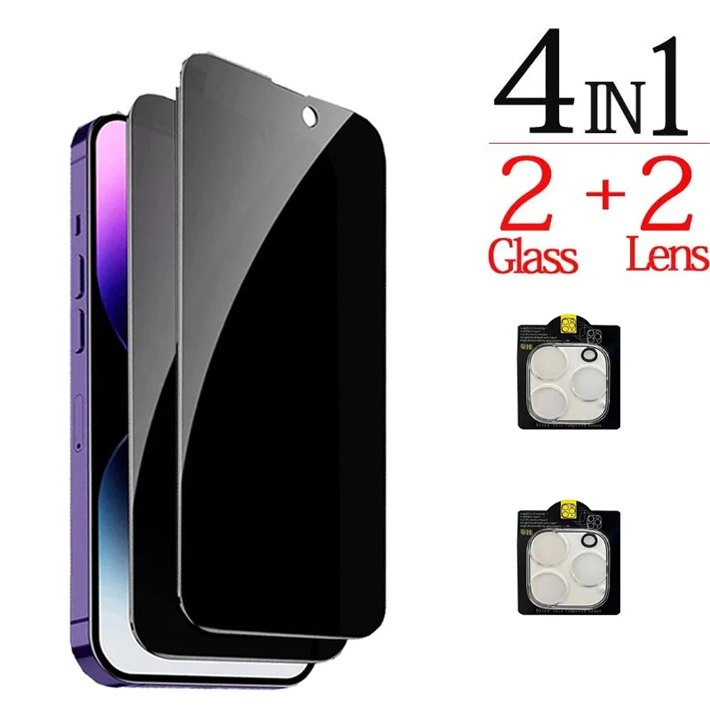 1-4 pieces iPhone anti-spy glass