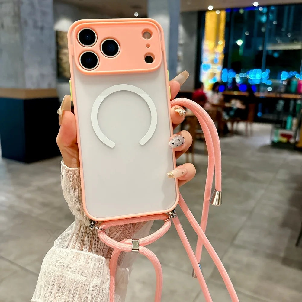 Magnetische Magsafe-Hülle mit Band für iPhone 11–17