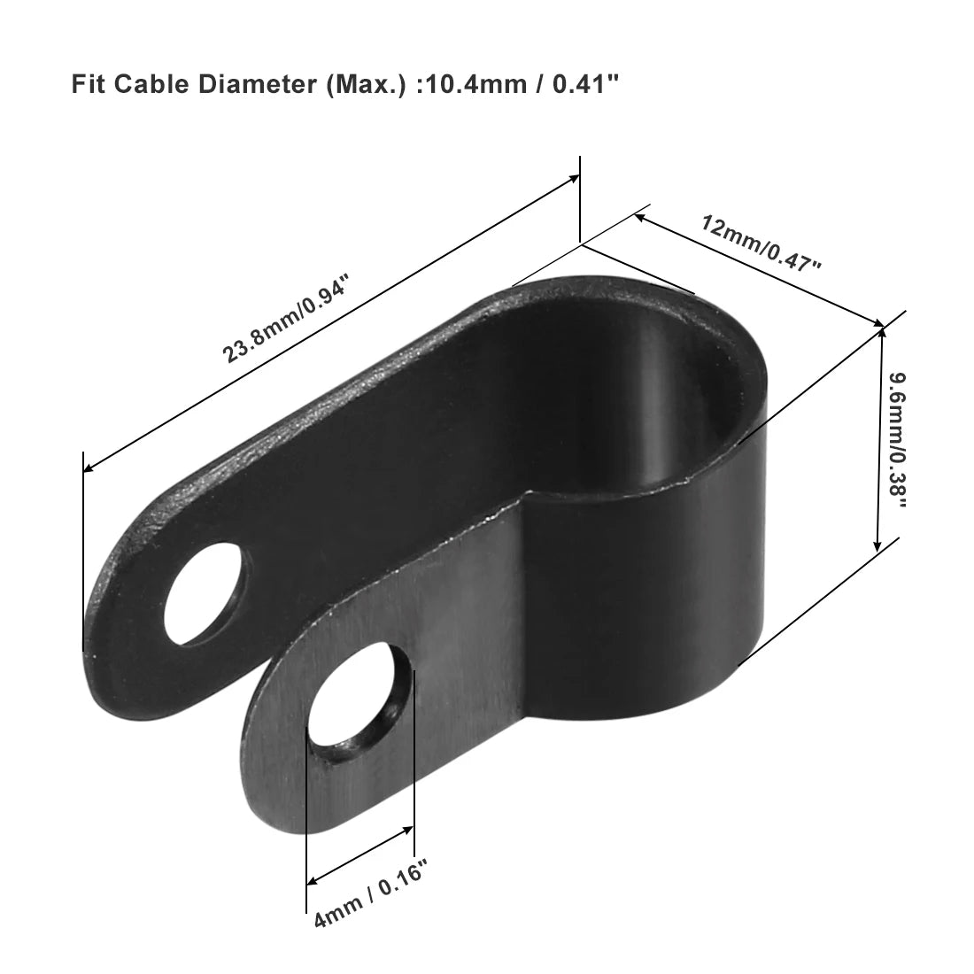 Nylon R-Typ Kabelklemmen Set für Kabelmanagement 100Stk