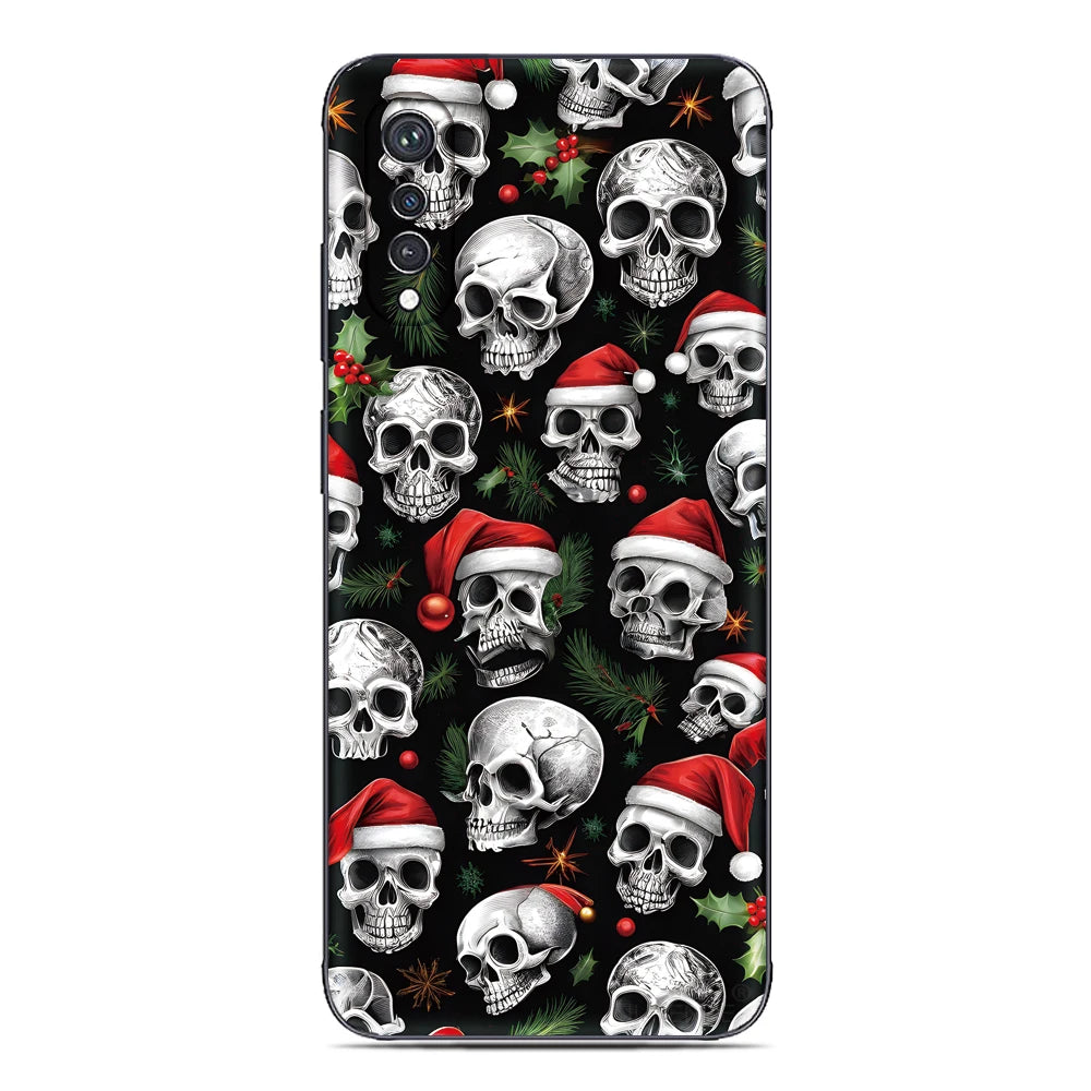 Christmas Skulls TPU Case for Google Pixel 10, 10 Pro and 10 Pro XL, soft, flexible, shockproof, scratch-resistant with cartoon flower anime design