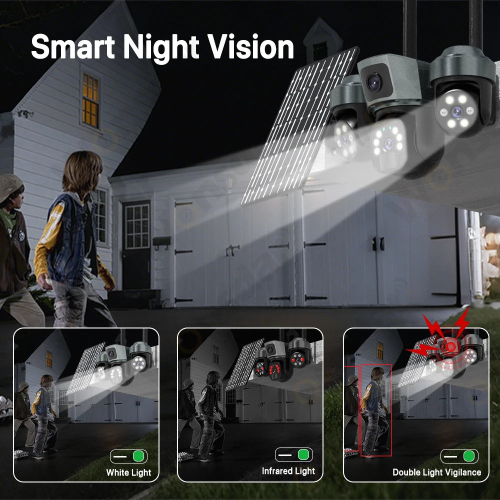 Outdoor Solar 4G PTZ Kamera 6K HD PIR Nachtsicht