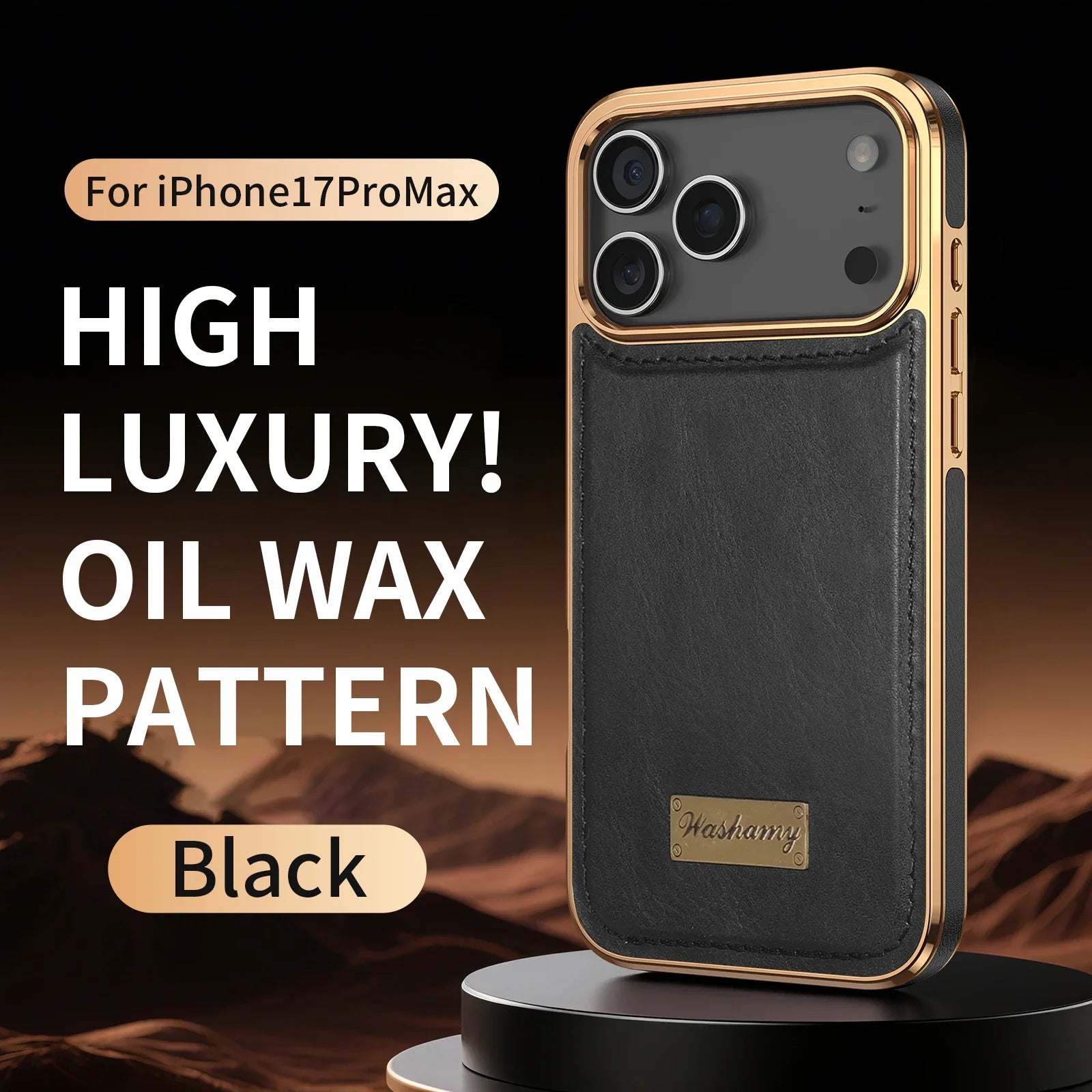 Oil wax leather case with magnet for iPhone 17 series
