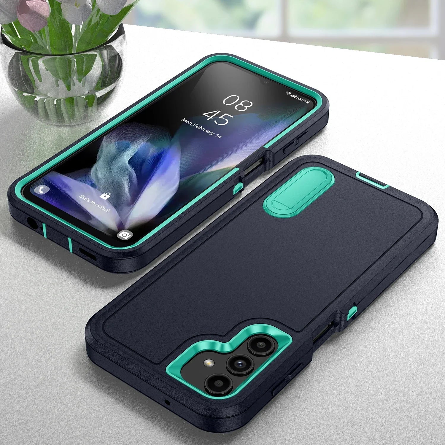 Robust anti-shock case with stand for Samsung