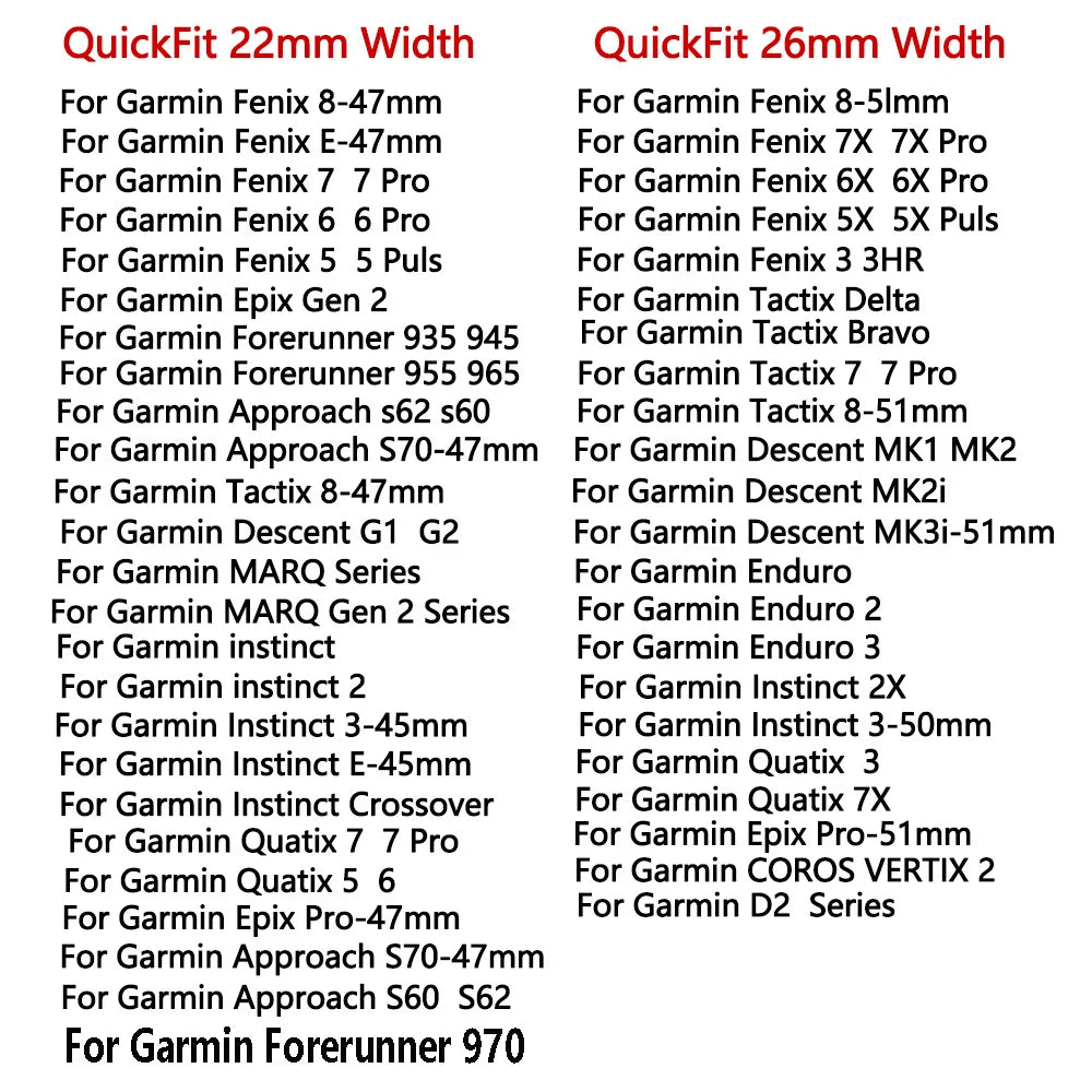 Silikonarmband 22/26mm QuickFit für Garmin MARQ & Fenix – Sportlich & Flexibel