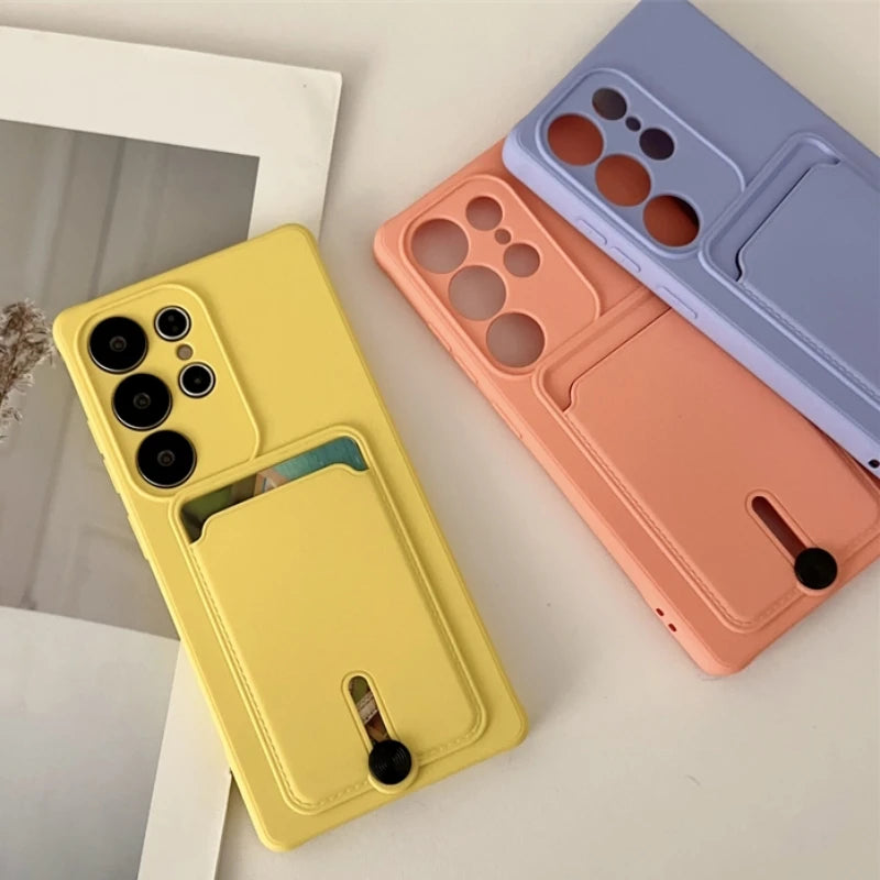 Weiche Silikon Kartenhalter Hülle Samsung S25 S24 Plus