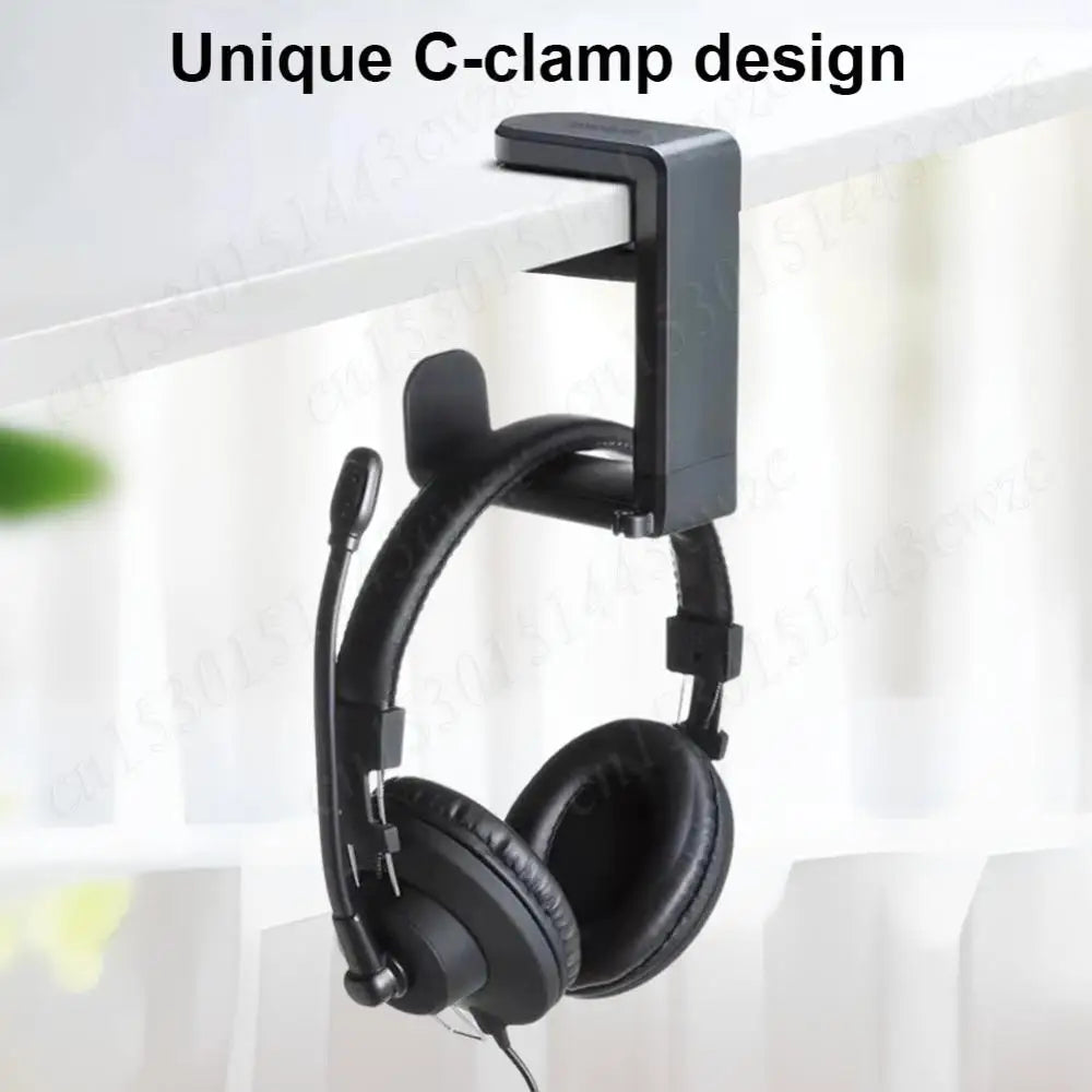 360° Rotating Under-Desk Headphone Holder