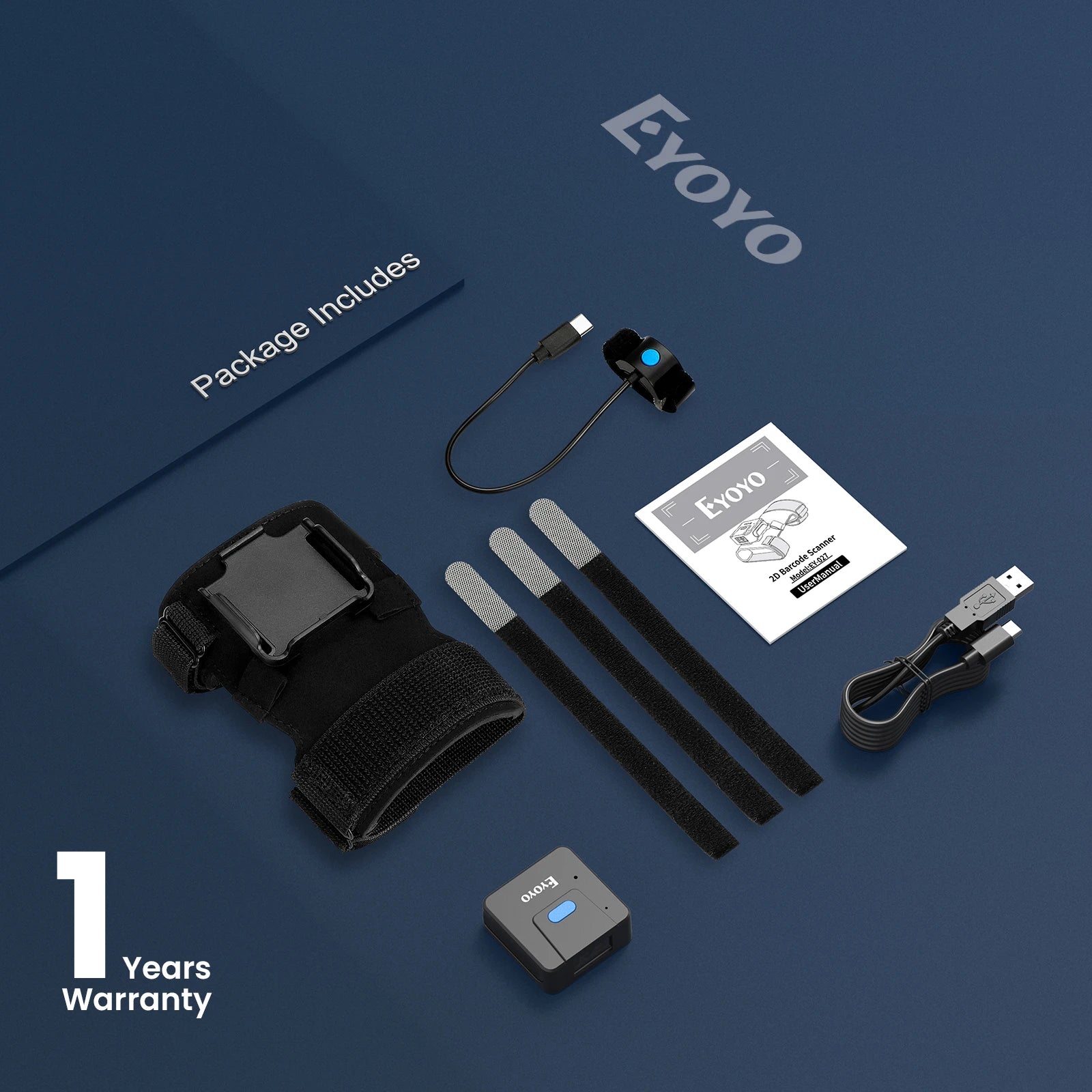 Portable 2D Bluetooth scanner for left- and right-handed users