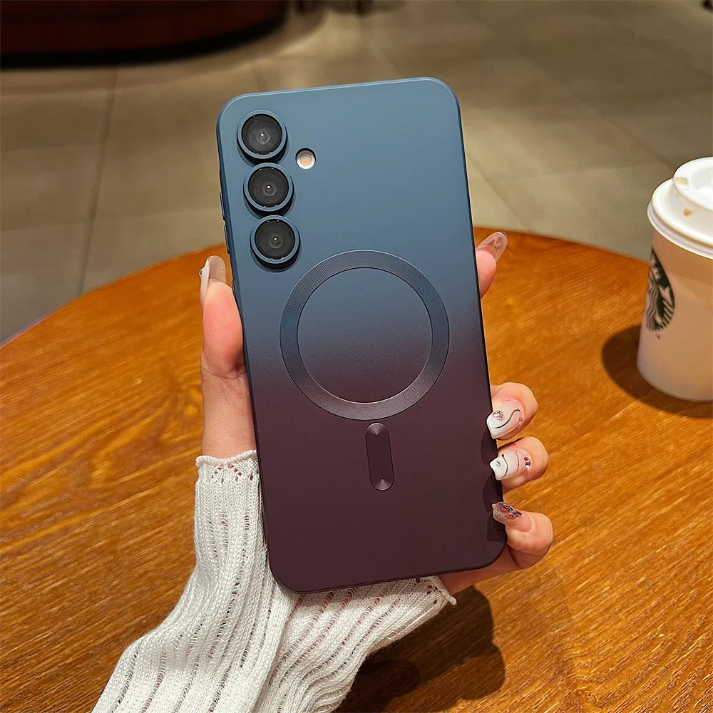 Stylische Farbverlauf-Hülle mit Magnet & Soft-Silikon