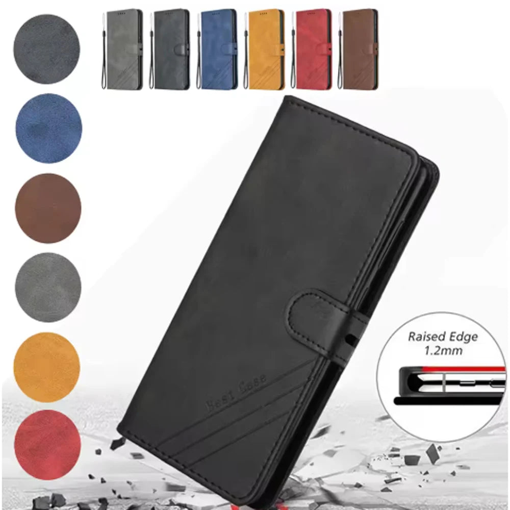 Leder Flip Brieftasche Hülle für Poco