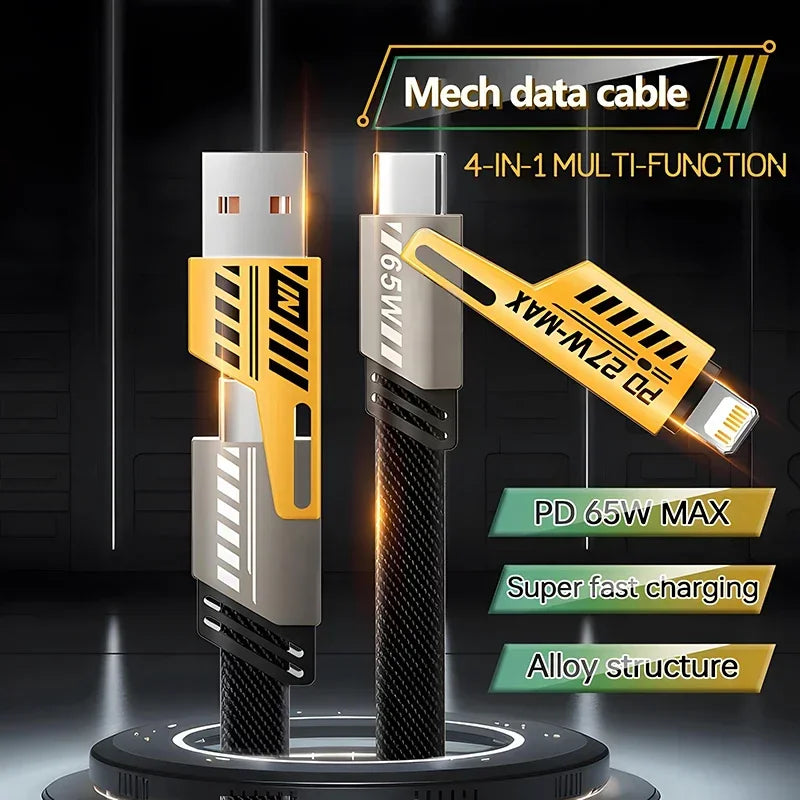 4-in-1 Mecha Schnelllade-Datenkabel PD