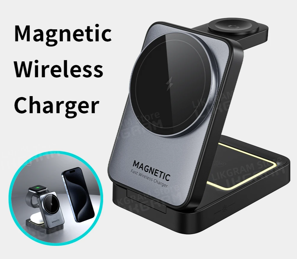Magnetisches 3-in-1 Ladegerät mit Nachtlicht für iPhone