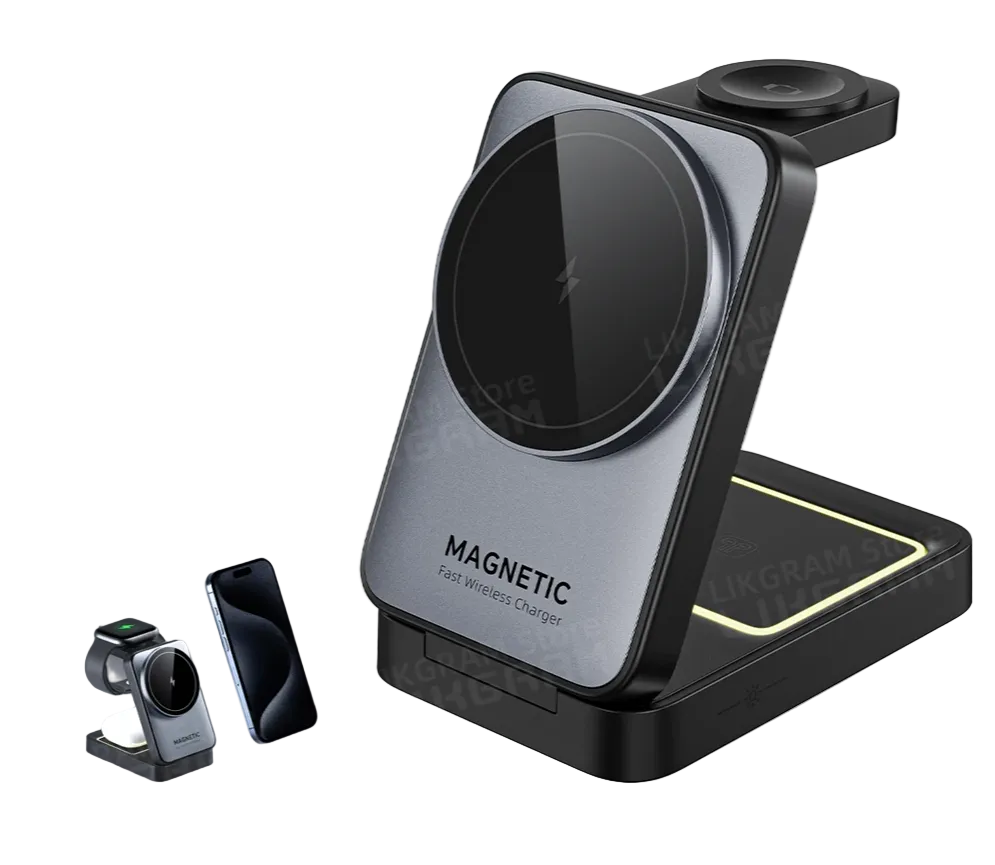 Magnetic 3-in-1 charger with night light for iPhone