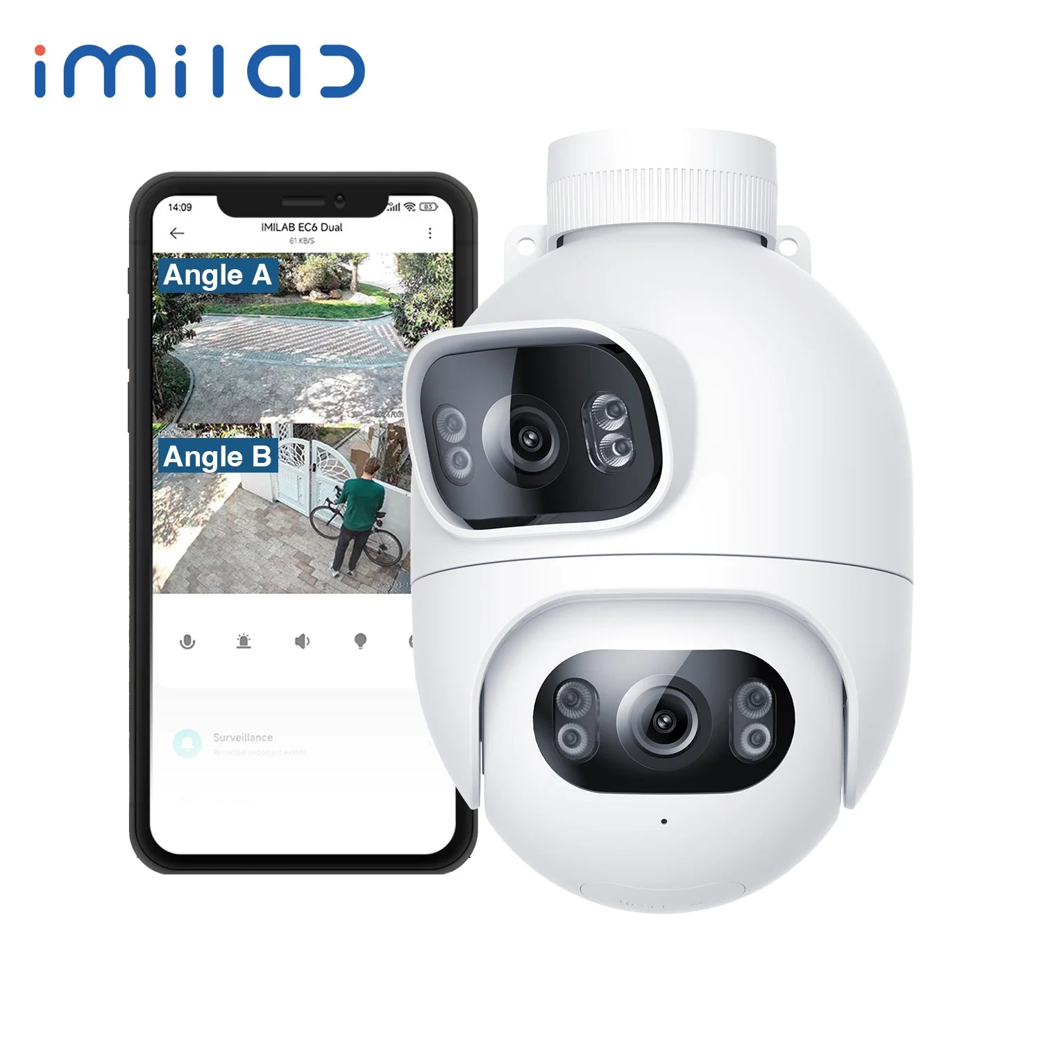 360° Dual-Lens Outdoor Camera with WiFi &amp; Color Night Vision