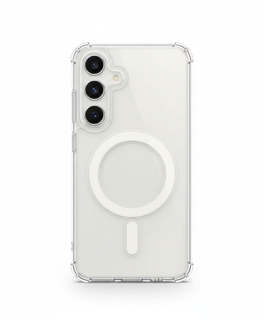 Transparent magnetic case for Samsung S25 FE, shockproof