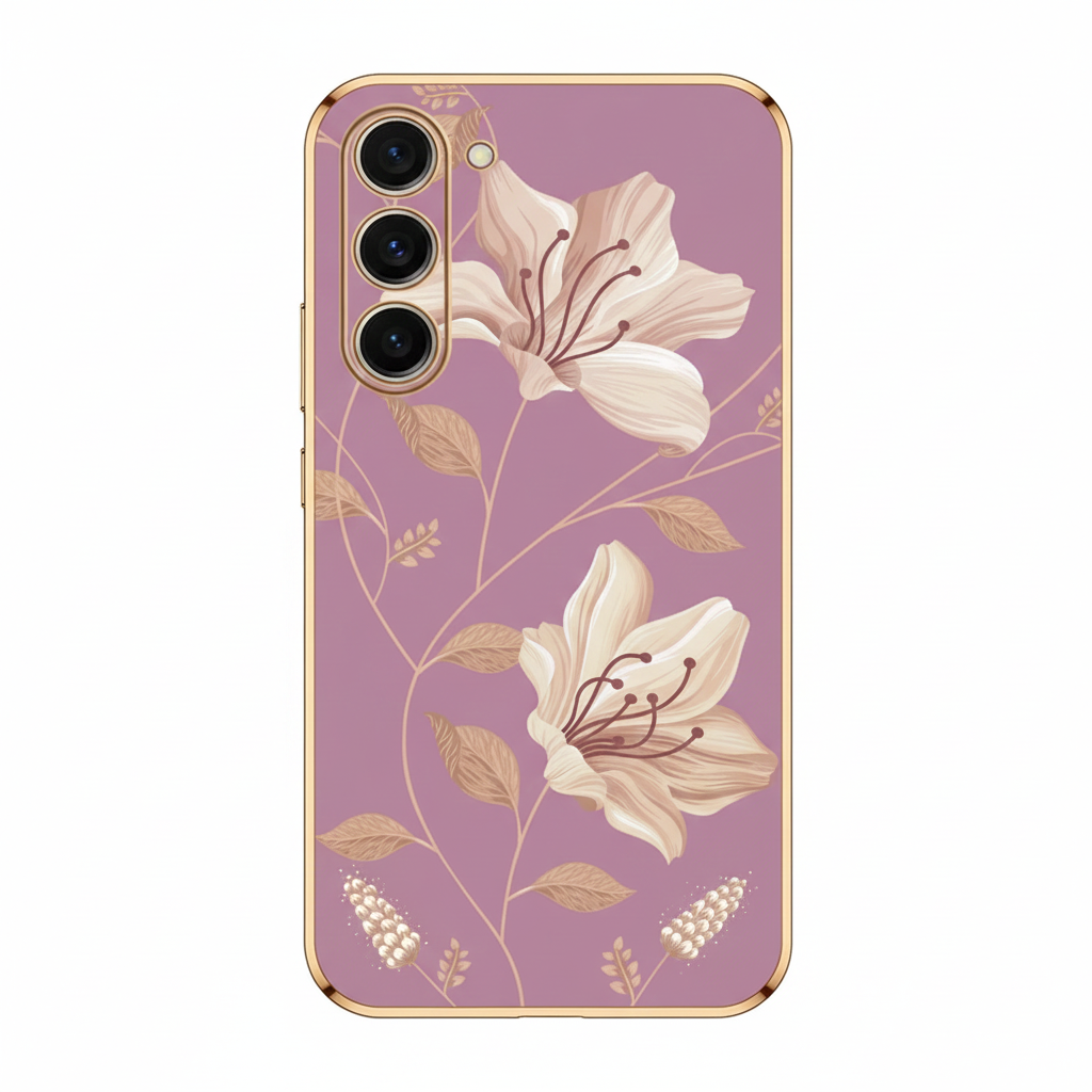 Silikon Hülle für Samsung Galaxy S24 Blumen Muster