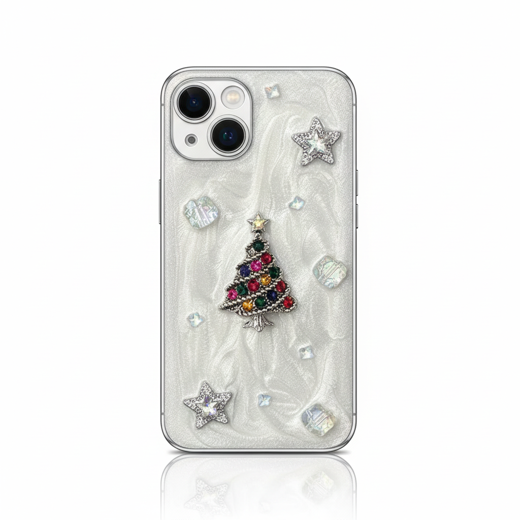 Epoxy Strass Weihnachtsbaum Case für iPhone 16