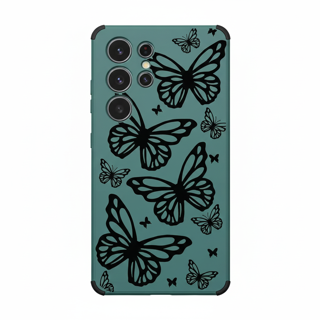 Schmetterling Hülle Schwarz für Samsung Galaxy