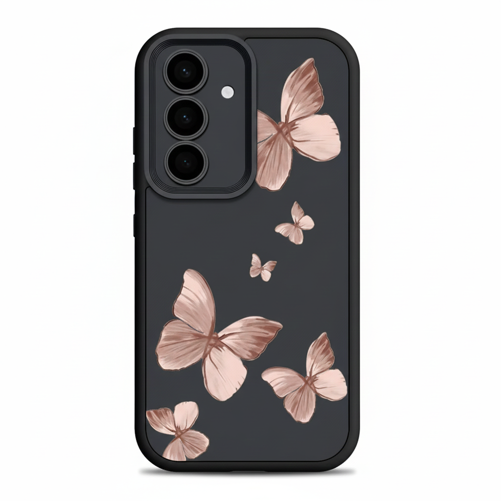 Für Samsung TPU Hülle Gold Schmetterling