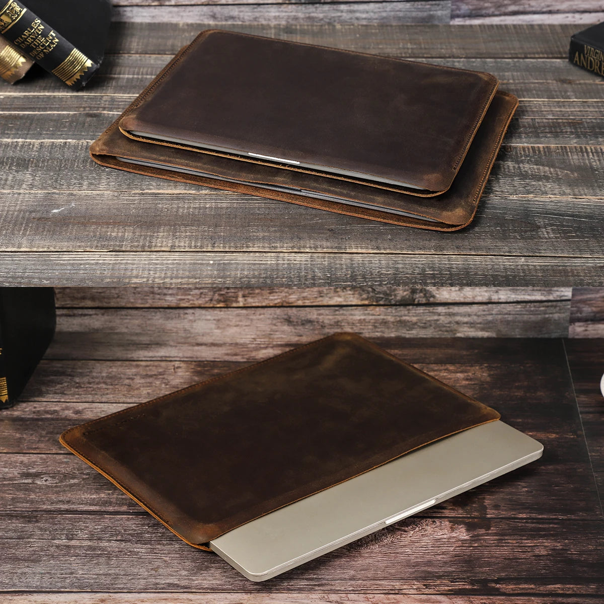 FAMILIE Echtleder Laptop Hülle 13–16 Zoll