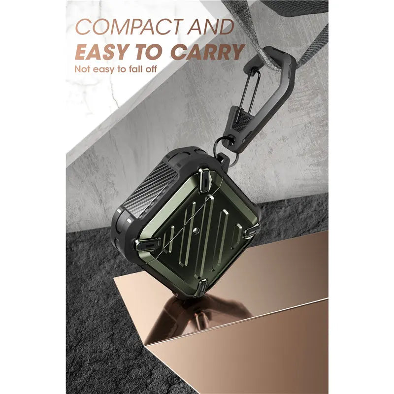 Hülle für AirPods 1 & 2 Generation – Hard‑Shell mit Karabiner