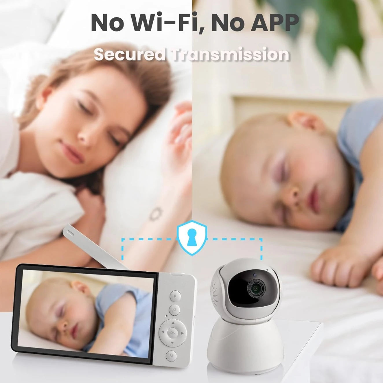 5-inch baby monitor with PTZ camera and night vision