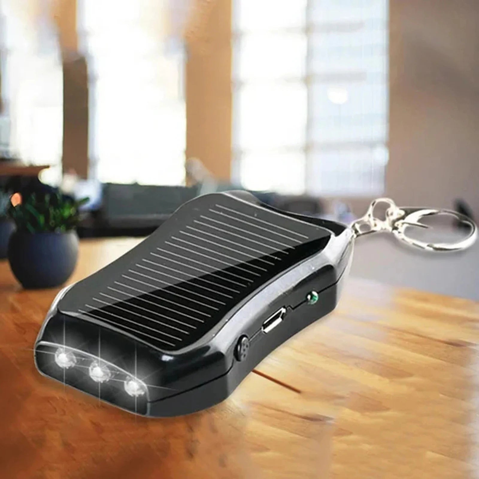 950mAh Keyring Solar Power Bank with LED
