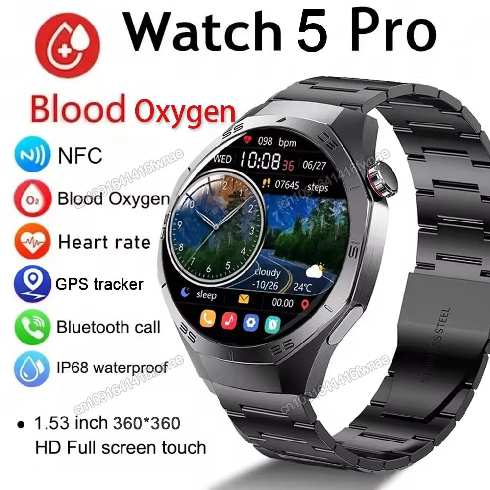 Uhr 5 Pro GPS Smartwatch Herren mit AMOLED Display