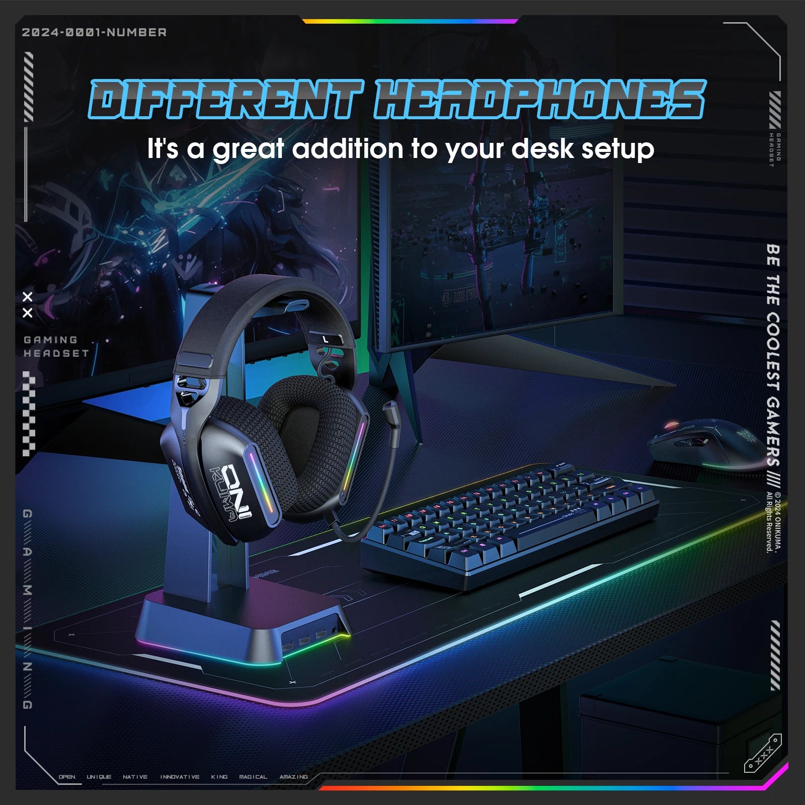 ONIKUMA GT808 Gaming-Headset mit RGB