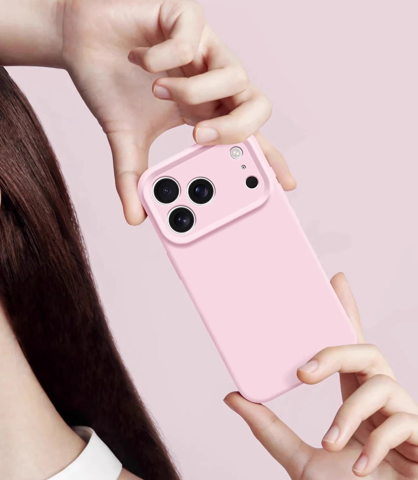 Flüssigsilikonhülle mit Band für iPhone 17–14 Plus
