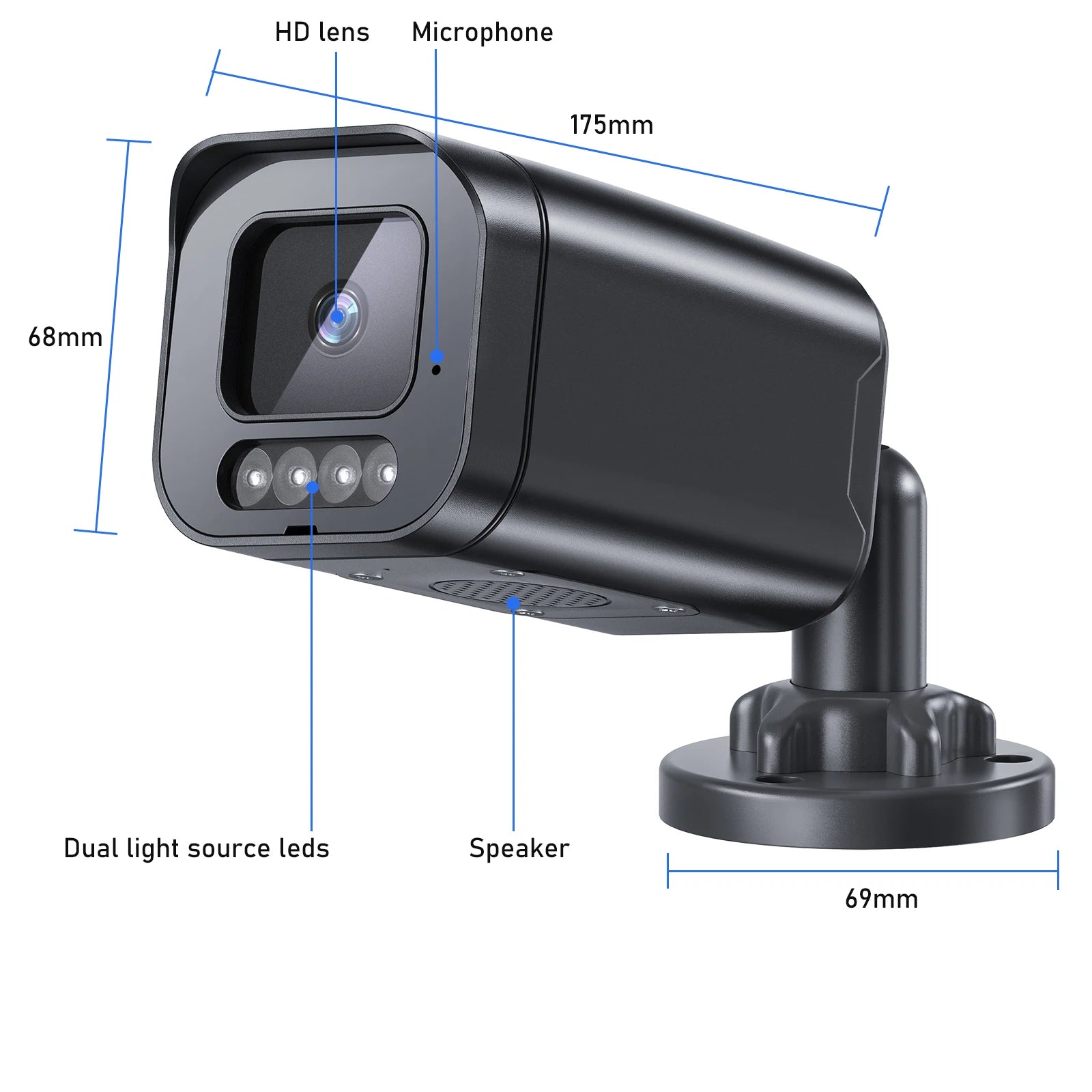 4K 8MP PoE Outdoor Camera with Audio &amp; Night Vision Color