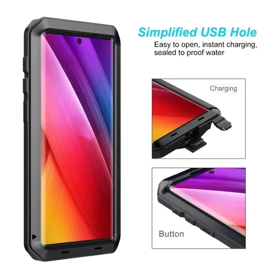 Luxus Metall Schutzhülle für Galaxy S25-S10 Note
