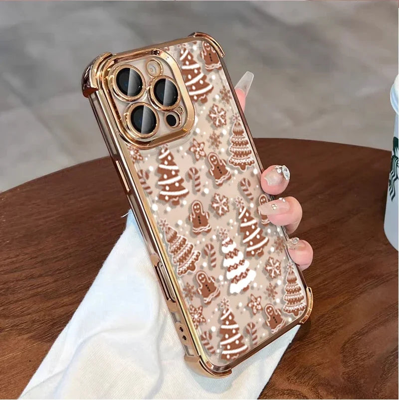 Pixel 10 9 8 Christmas Silicone Bumper Case with Elk and Snowman Design