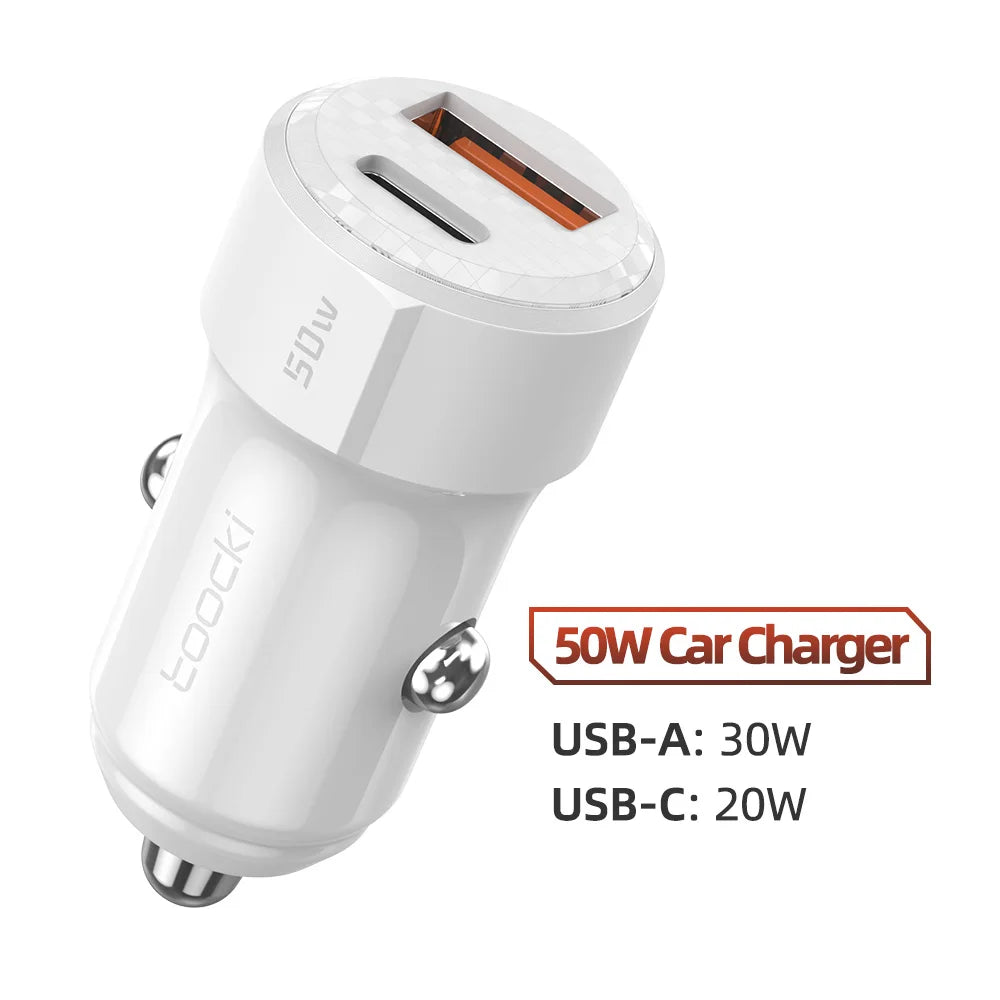Toocki 50W USB-C Autoladegerät PD QC 3.0 Mini